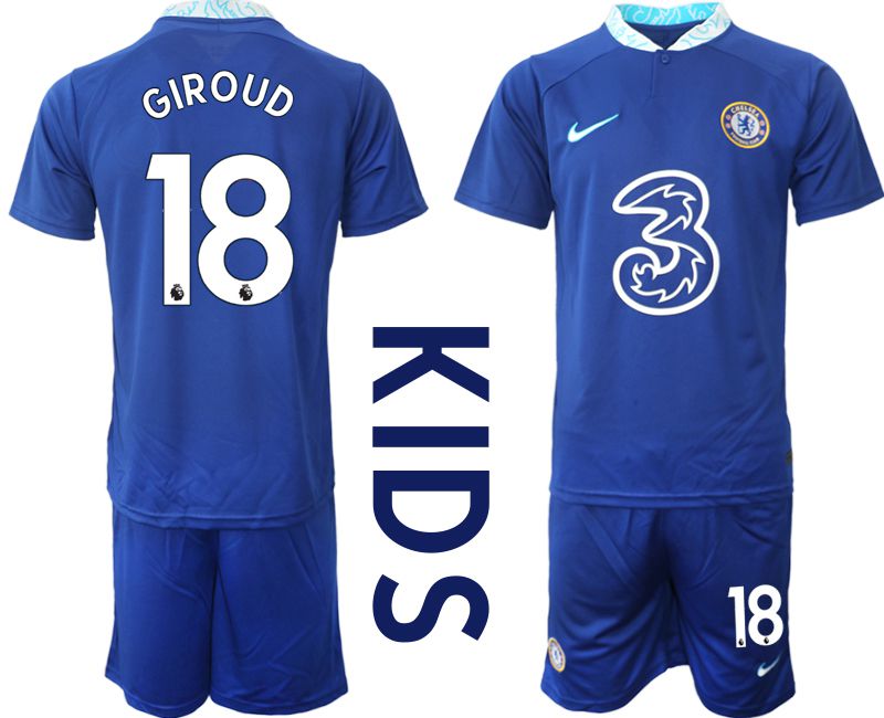 Youth 2022-2023 Club Chelsea FC home blue 18 Soccer Jersey